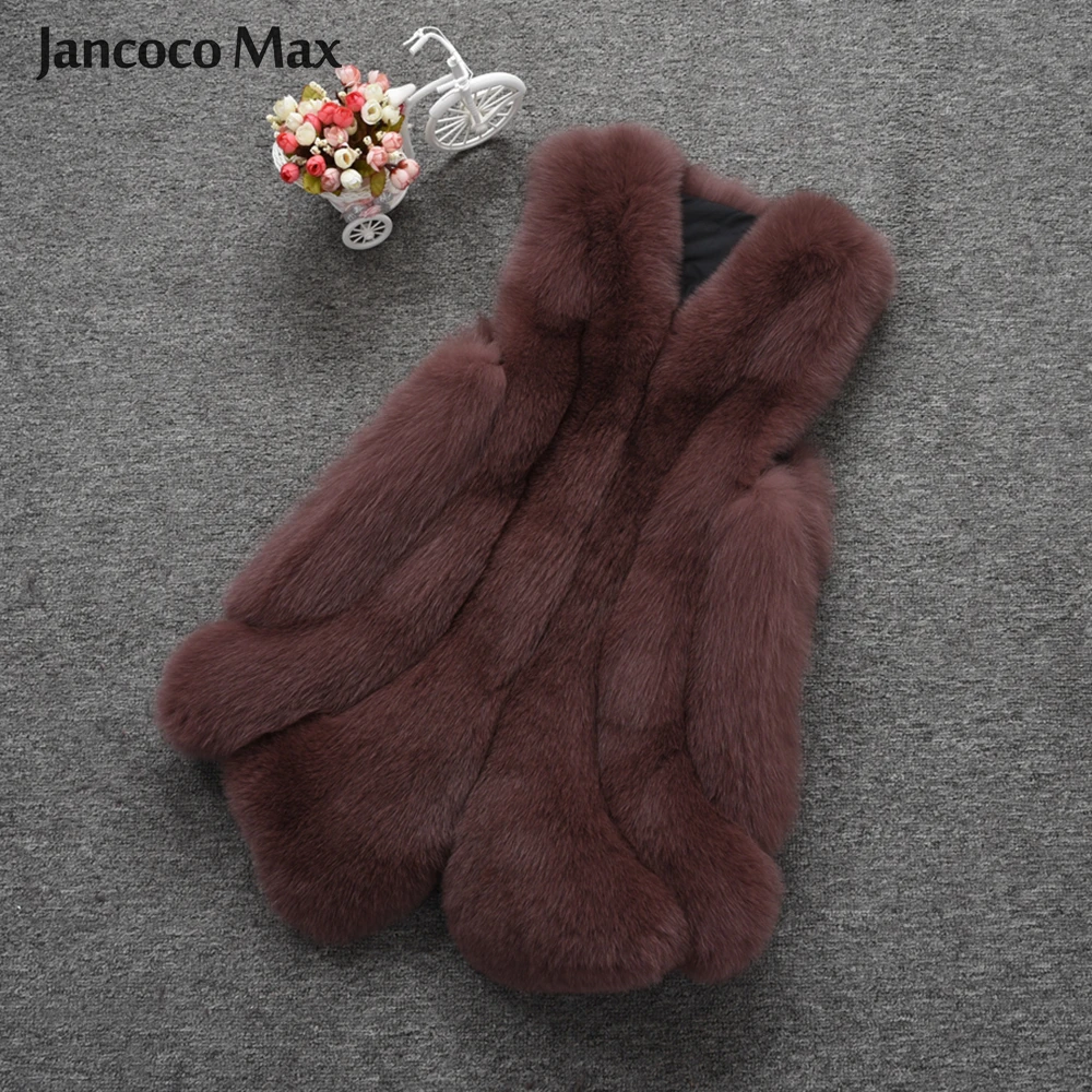 2019 New Arrival Winter Warm Natural Fur Long Gilets Women Real Fox Fur Vest Luxury Fluffy S7429