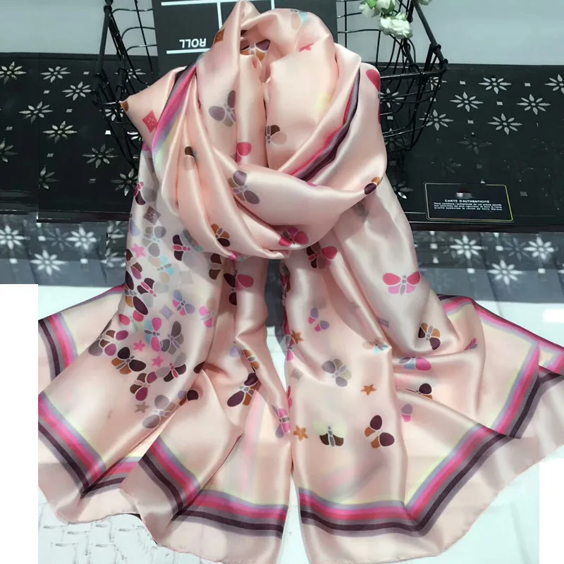 AL792pink Модный великолепный шелковый шарф роскошный женский брендовый шарф для женщин шаль Пашмина высокое качество с принтом хиджаб обертывания 180*90 см - Цвет: AL792pink