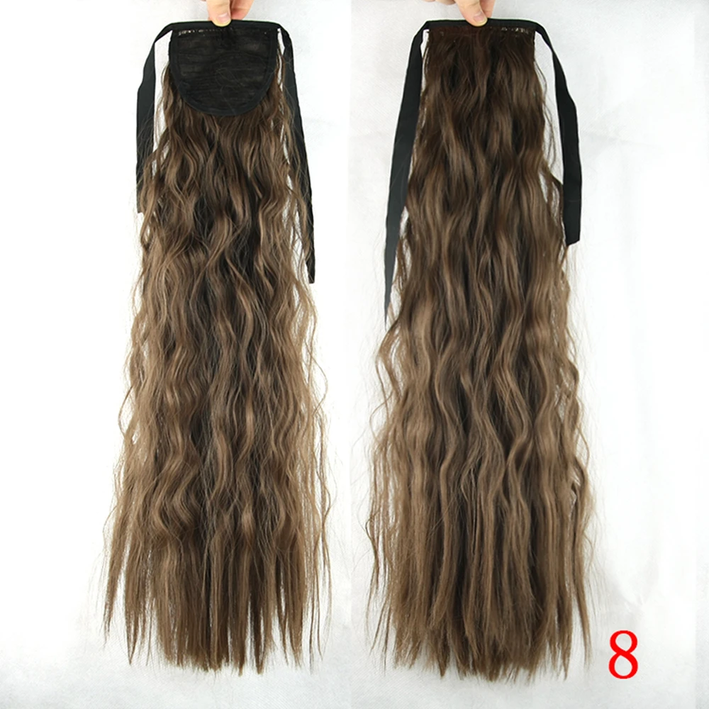Soowee длинные кудрявые волосы конский хвост шиньоны шнурок конский хвост синтетические волосы для наращивания конский волос на шпильках - Цвет: #8
