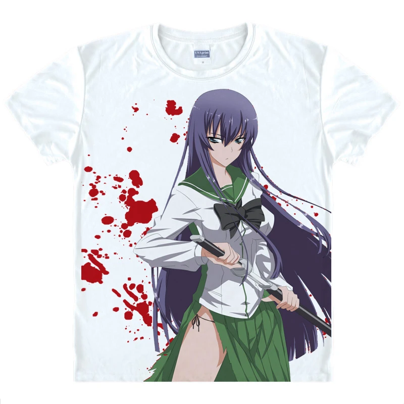 アニメdead毒島冴子tシャツ夏tシャツ半袖トップスユニセックスコスプレs Xxl Highschool Dead Anime T Shirtt Shirt Anime Aliexpress