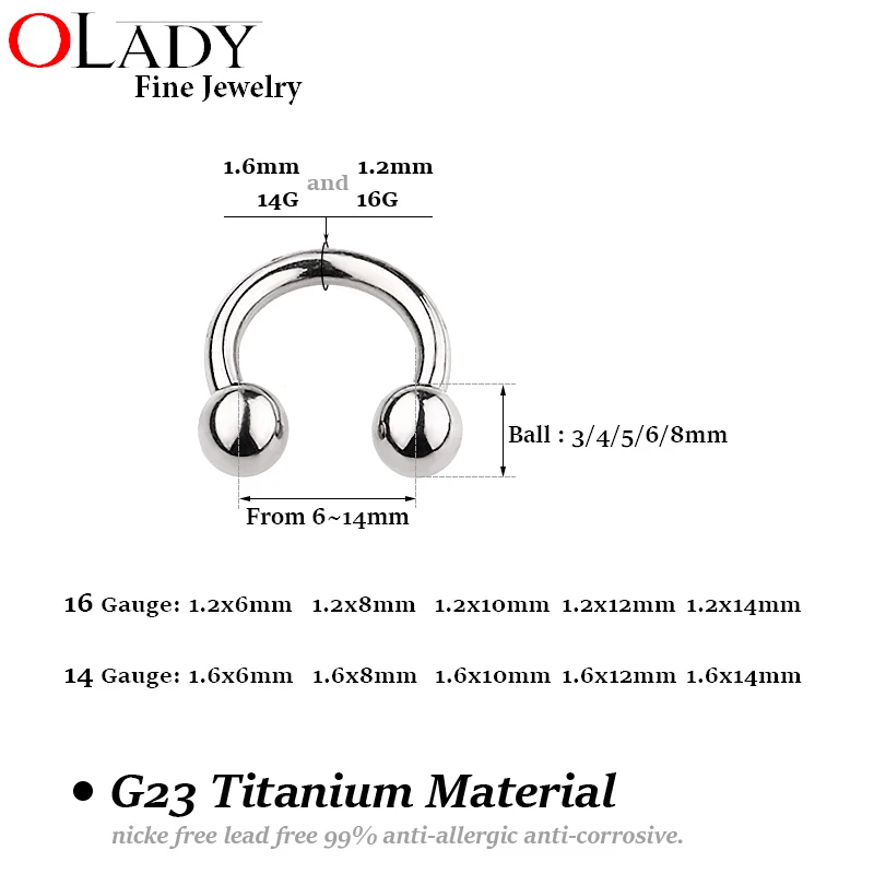 6~ 14 мм DIY микро круглые штанги мяч [ титан G23] 14 г 16 г пирсинг ювелирные изделия для тела