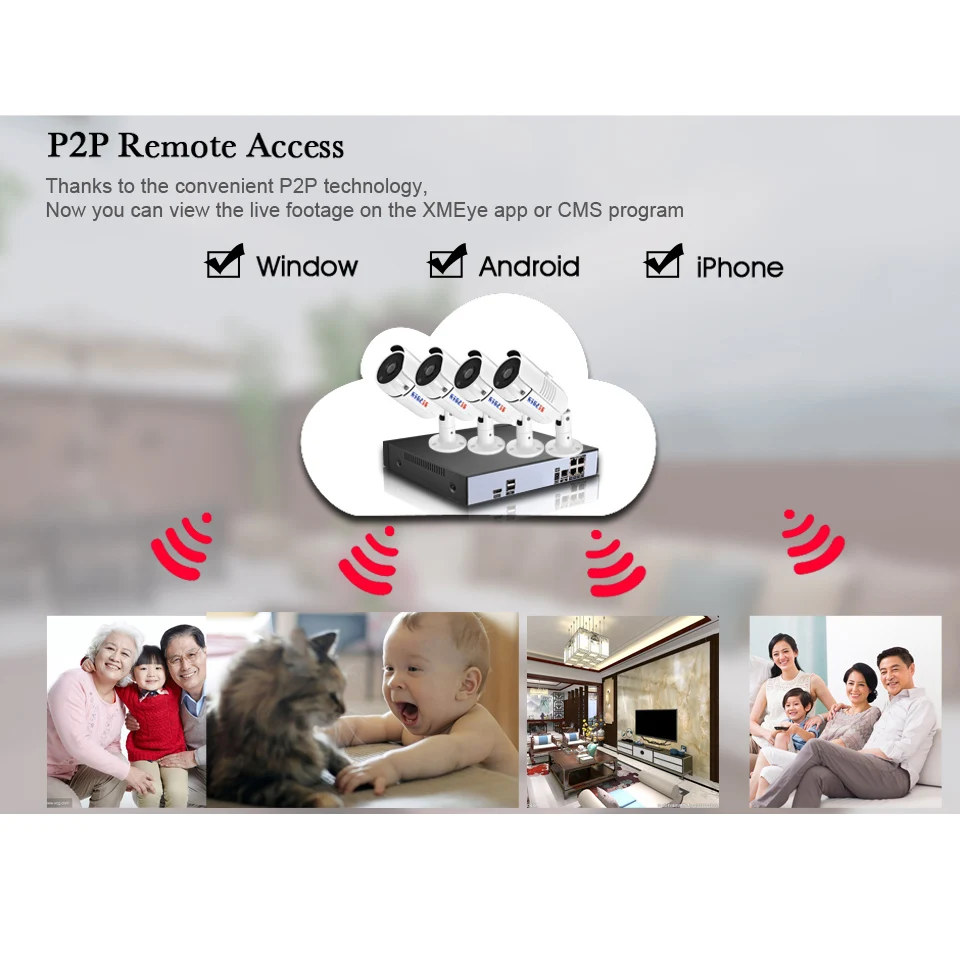 Система видеонаблюдения BESDER Full HD 1080P 8 каналов NVR PoE 48 В IP камеры 1080P|nvr 1080p|nvr 8chnvr 8ch