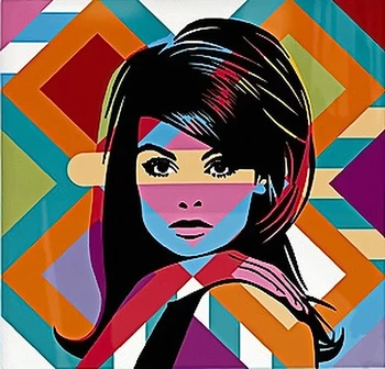 

Handmade painting Pop art girl portrait on oil canvas for home decor and wallpaper, gallery