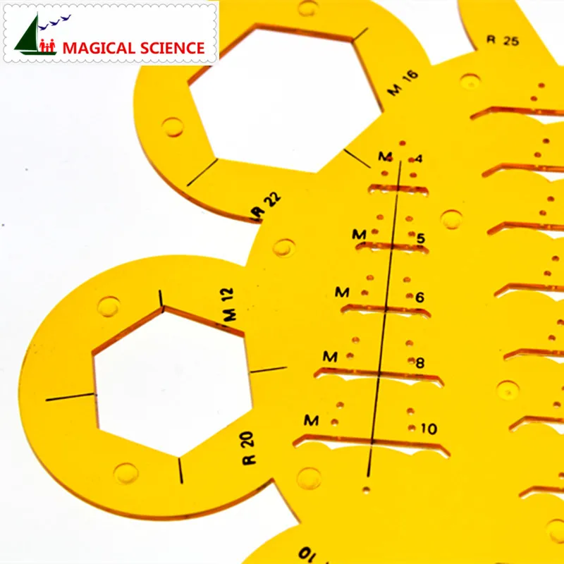Пластиковые Гайки шаблона рисунок мягкие гибкие техники электрик линейка для студентов kw13