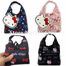 Новая модная одежда с «Hello Kitty» для девочек и женщин; сезон большой Водонепроницаемый полиэстер сложить хозяйственная сумка для детей