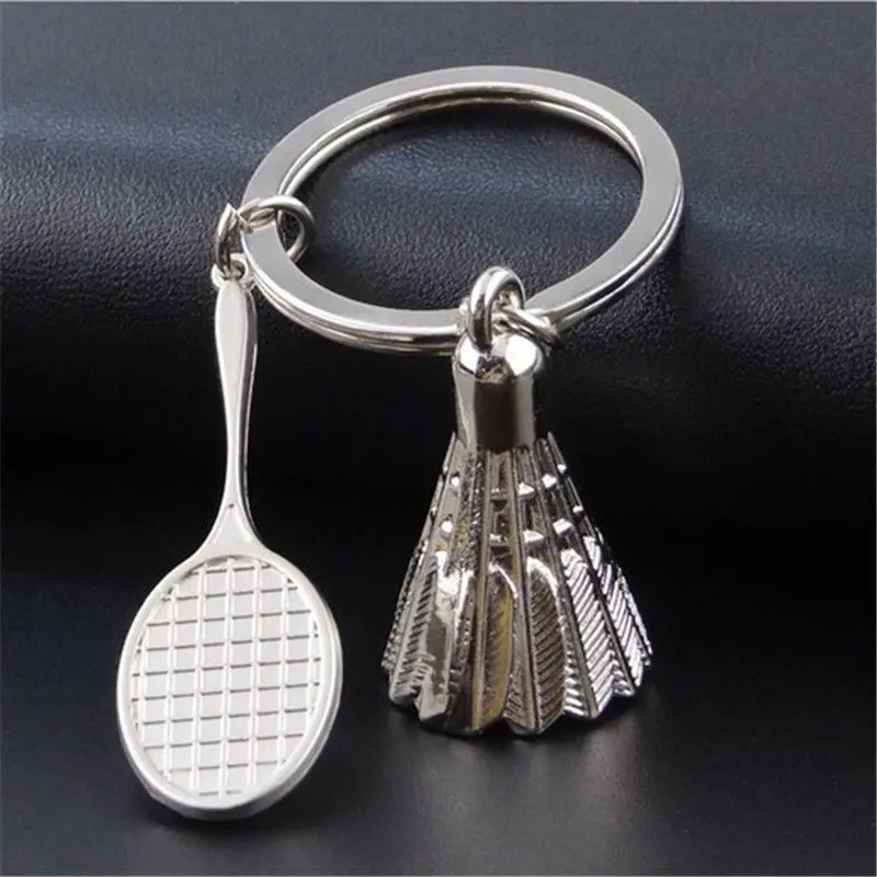 

1X New Gift Key Chains Keychain Keyfob Keyring Creative 3D Model Badminton Bat On Car