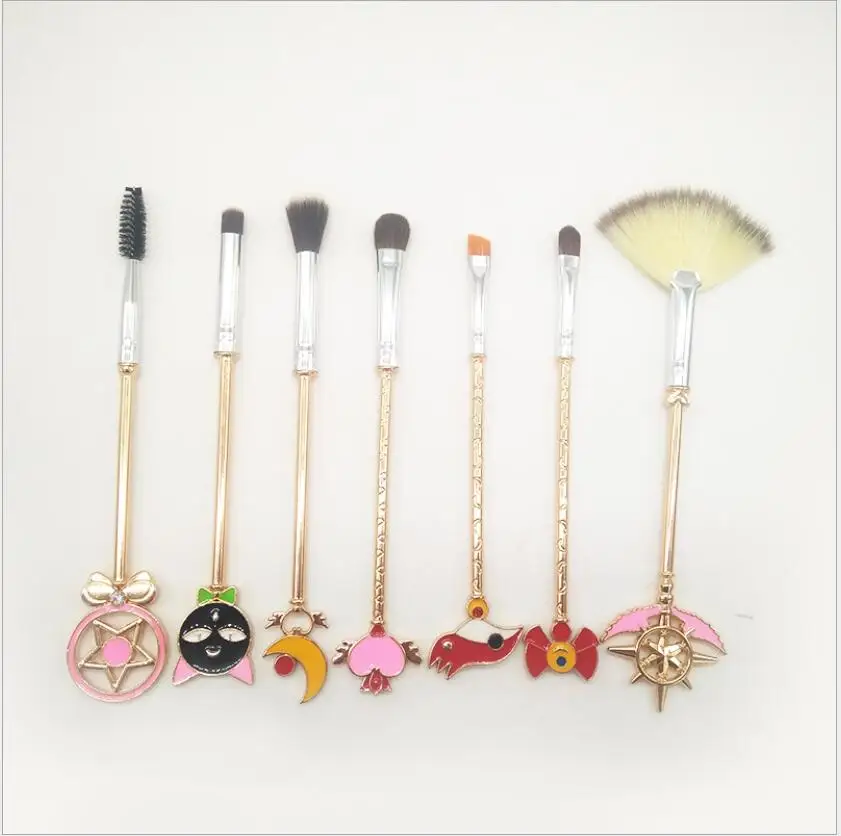 7pcs Anime Card Captor Sakura Makeup Prinking Brush Cosmetic Toiletry Beauty Stick Rod Gift Women Drop ship | Тематическая одежда