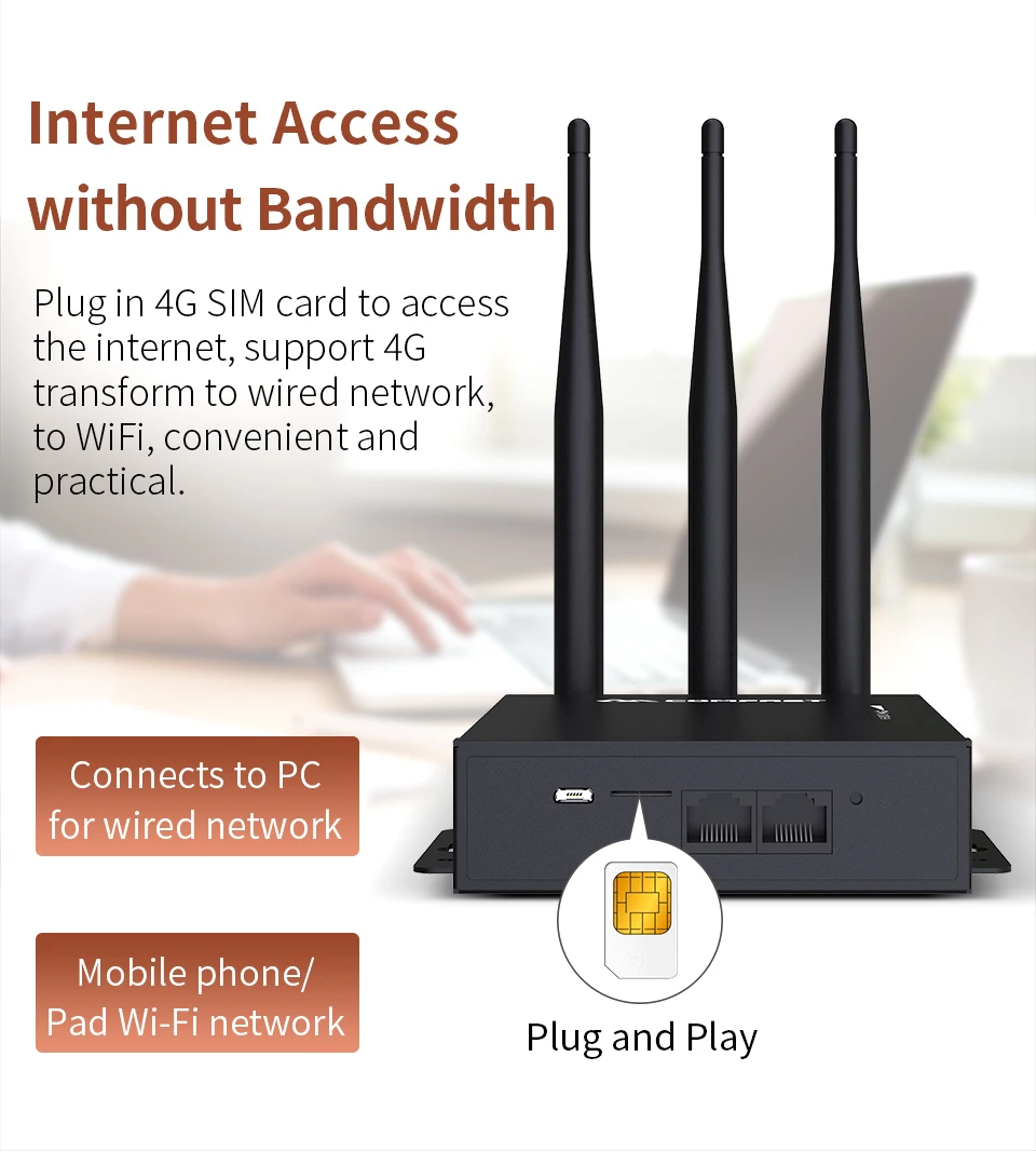 Comfast CF-E7 Chống Thấm Nước 4G LTE Ngoài Trời AP Router Wifi Cắm SIM 4G Chuyển Có Dây mạng Lưới Với 3 * 5dBi Ăng Ten internet wifi signal booster