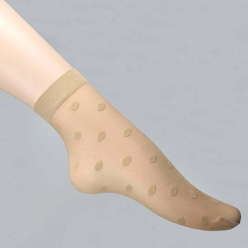 [WPLOIKJD] продукт корейский стиль женские ультратонкие кружевные носки прозрачные женские носки с узором в горошек креативные Calcetines Skarpetki