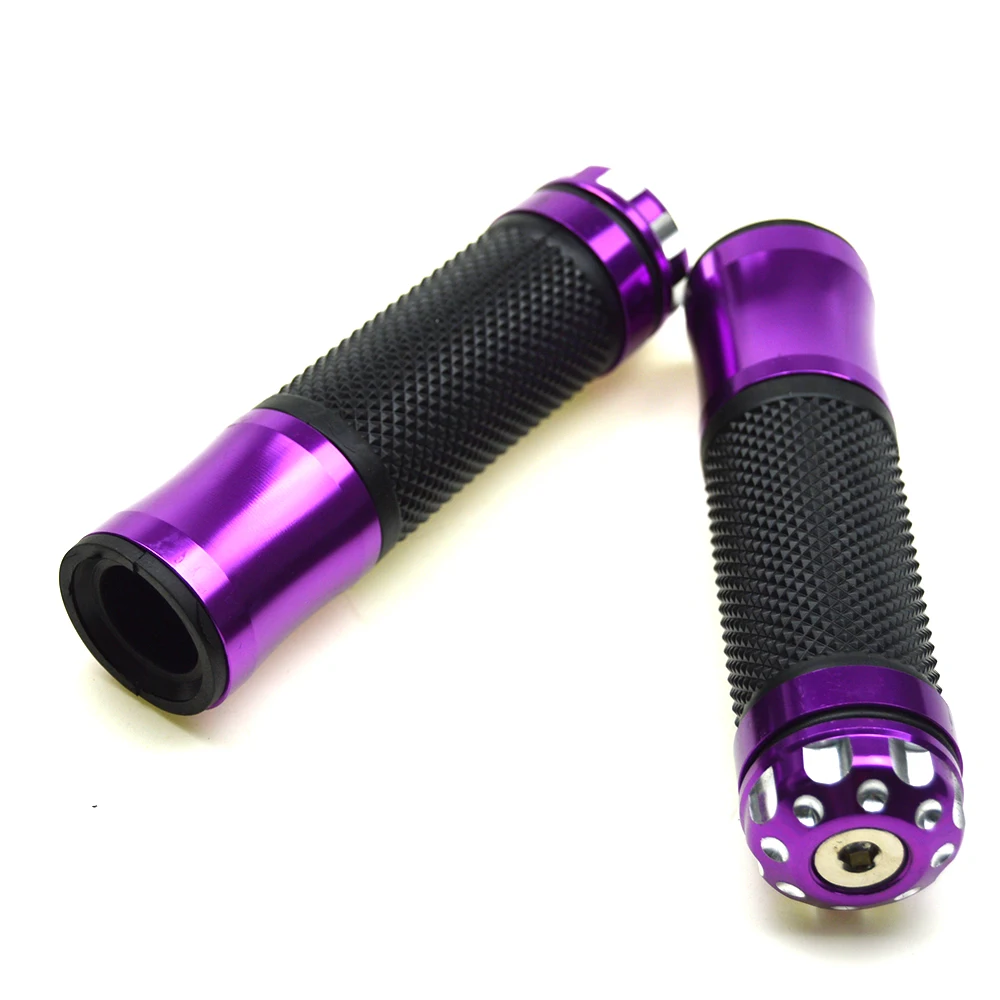 Фиолетовый, 1 пара, Универсальный алюминиевый Нескользящий Резиновый руль для мотоцикла, 7/8 дюймов, рукоятка, ручки для мотоцикла, скутера