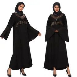 Мусульманское Для Женщин Платье макси с длинным рукавом Абаи джилбаба любой Occasioon исламский халат новый