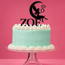 Пользовательское имя акриловая Луна godness девушка день рождения торт топперы ребенок душ христианское распятье вечерние украшения