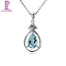 LP алмаз-ювелирные изделия драгоценный камень Твердые 18 К белого золота подлинный 1.02ct подвеска(кулон) цвета морской волны ювелирные украшения для мартовского подарка на день рождения