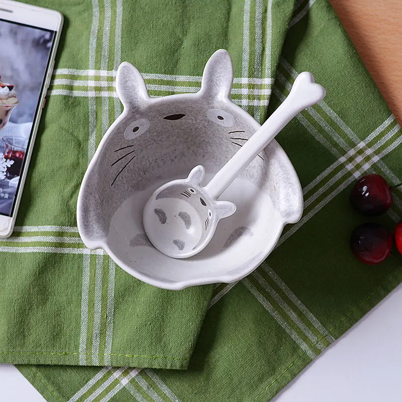 Оригинальная 3D керамическая тарелка Totoro посуда миска ложка набор керамика