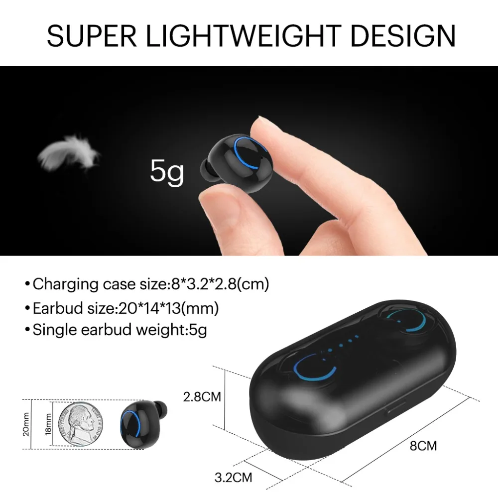 FDGAO спортивные беспроводные наушники Bluetooth наушники гарнитуры TWS наушники для iPhone samsung Xiaomi с зарядной коробкой