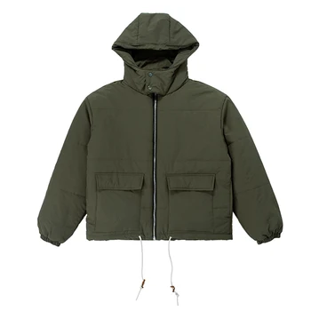 

Army green Color Coat 2018 Winter Jacket Men Clothing Solid Warm Parkas Thick Male Zipper Hiphop Casual Hooded Coat Streetwear