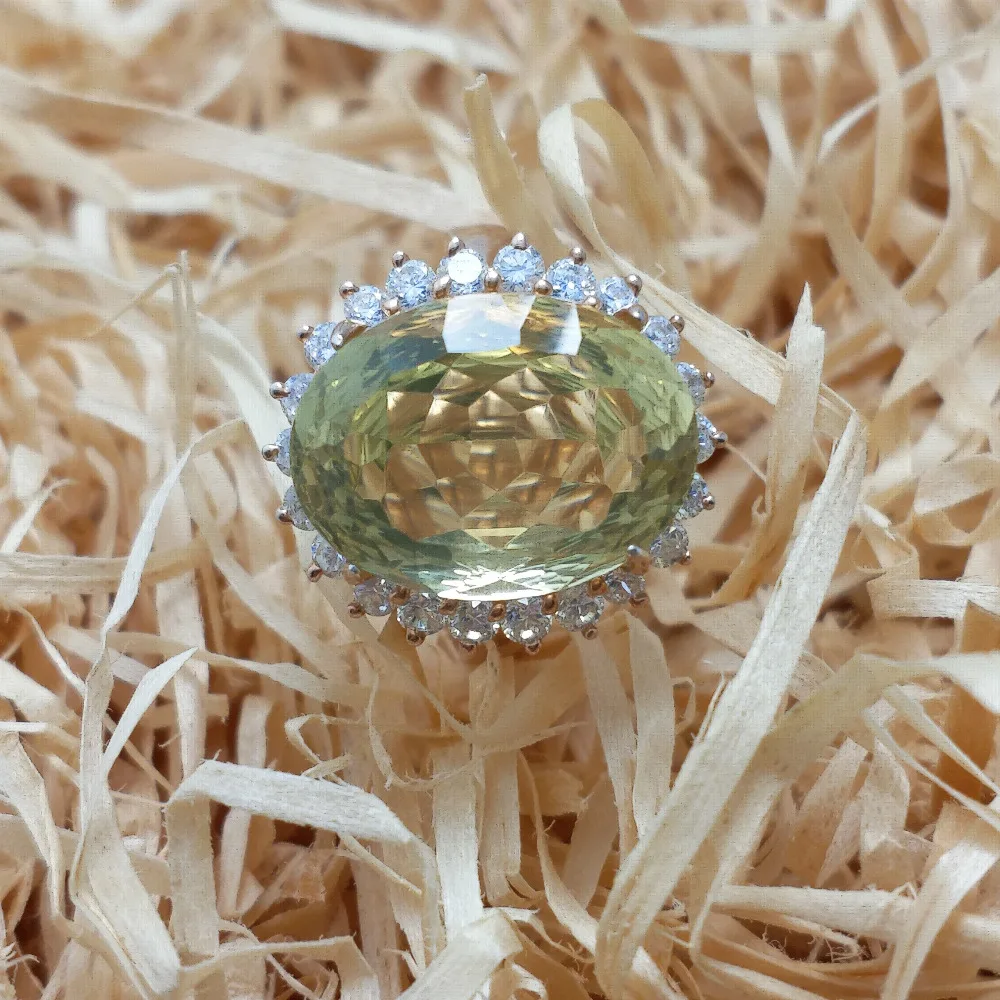 FLZB модное кольцо 925 натуральное женское роскошное из серебра пробы с oval10 * 12 мм 9.0ct