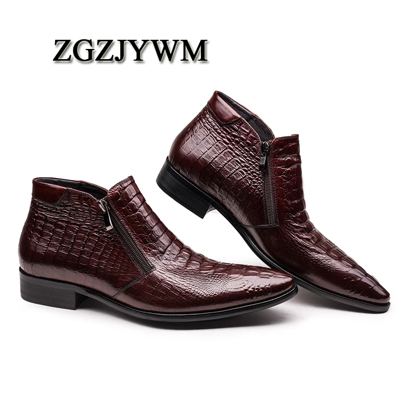 Classique D'affaires Mode Bout Oxford Bottes Formelle Black Cheville rouge Pointu Respirant Vin Zgzjywm red Bureau En Zip Véritable Wine Hommes Noir Cuir BOpzdnW