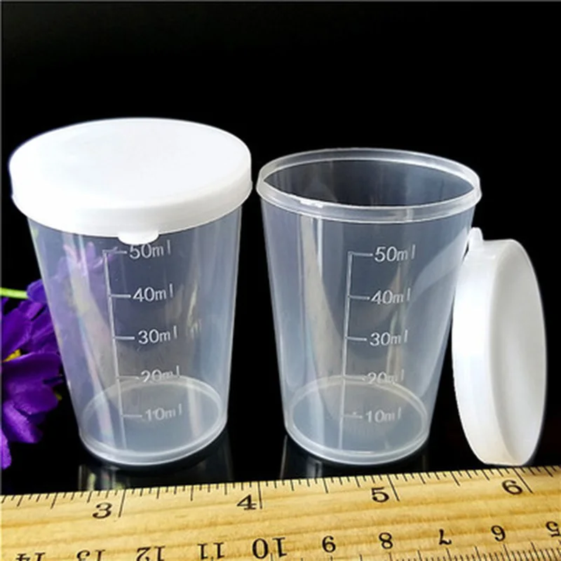 

10pcs 50ml Medicine Measuring Measure Cups Gallipots Craft Glue Paint Pots
