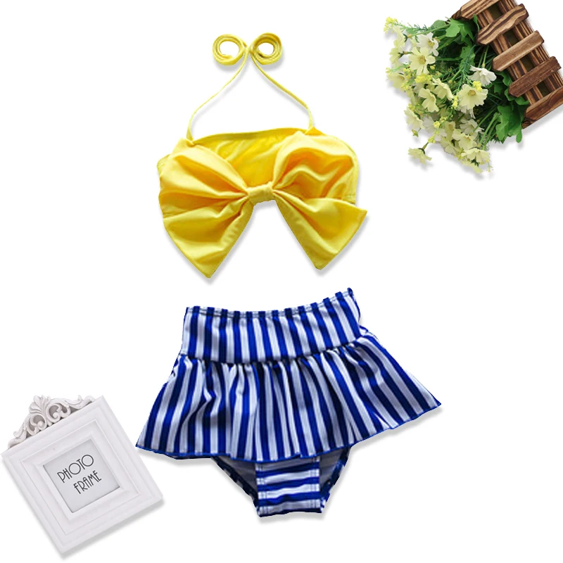 2016 Baby Girl Swimwear Folwers Swimsuit Cape 2 Pieces Set Children