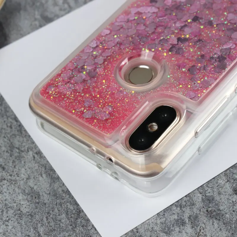 Динамический блестящий чехол с текущей жидкостью для Xiaomi Mi A2 Lite Redmi 6A 6 Pro накладка