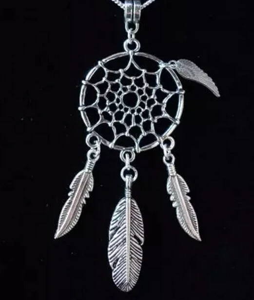 Vintage Silver Dream Catcher Necklace Charm Mixed Style Statement Collar Choker Chain Pendants For Women DIY Jewelry | Украшения и
