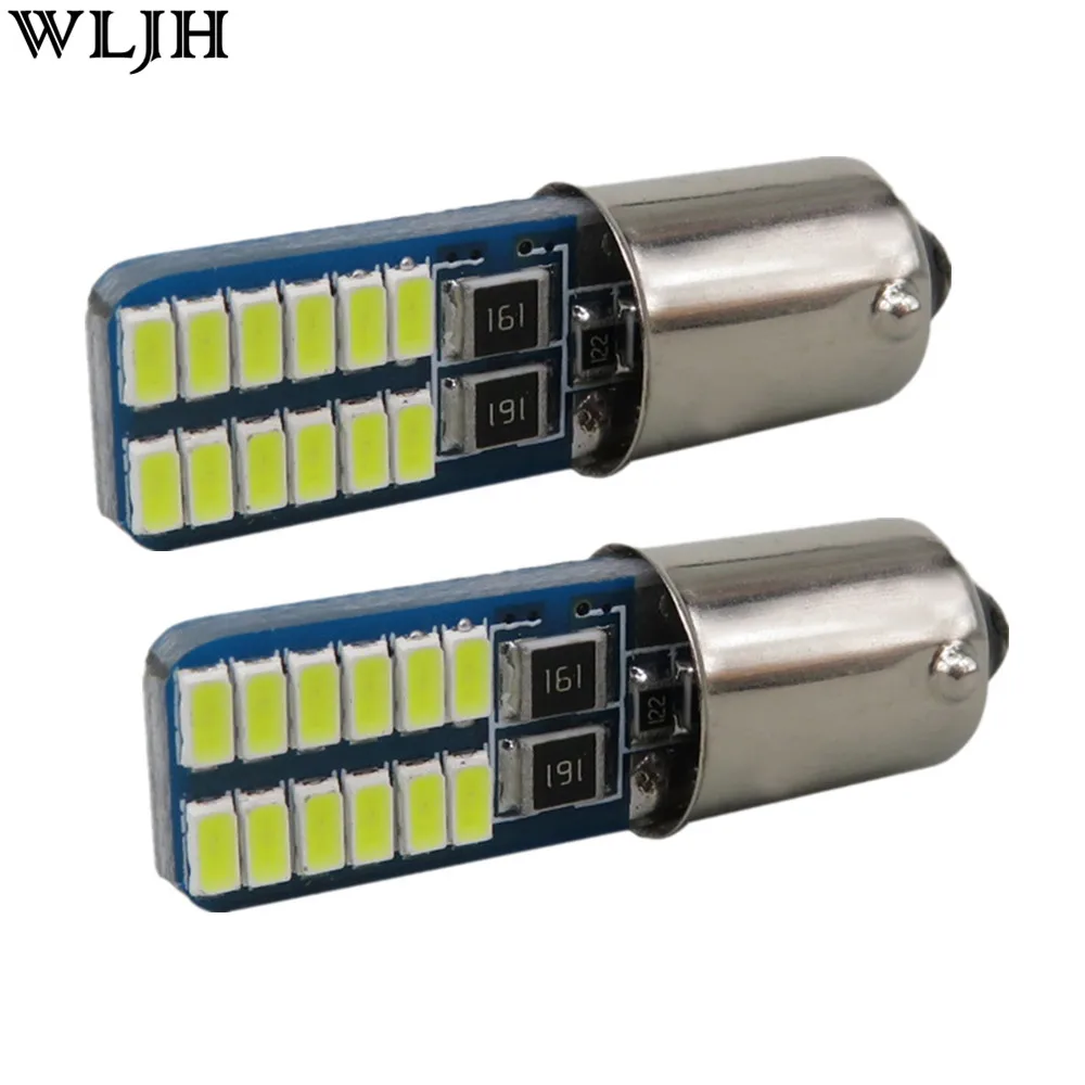 WLJH 4pcs Canbus LED BA9S 64111 12V 3014 SMD Automobiles Car Styling