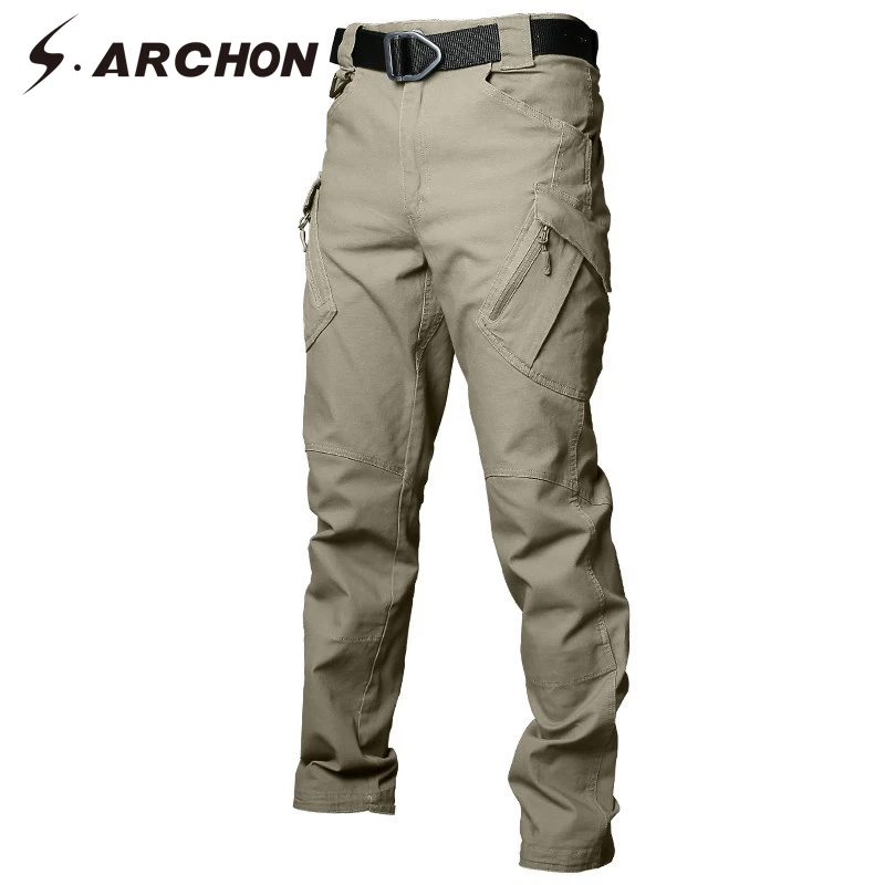 Billig S. ARCHON IX9 Tactical Military Cargo Hosen Männer Baumwolle Stretch Armee Hosen Casual Viele Taschen SWAT Kampf Hosen Männlichen XXXL