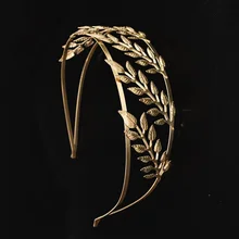 Женская повязка на голову золото ювелирные изделия на волосы Греческая богиня лист корона тиара Свадебные невесты повязка лоб свадебные аксессуары для волос
