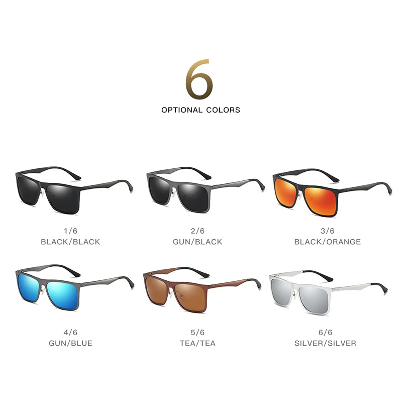Брендовые Дизайнерские мужские солнцезащитные очки поляризованные квадратные алюминиевые магниевые зеркальные очки для женщин водительские очки для рыбалки UV400