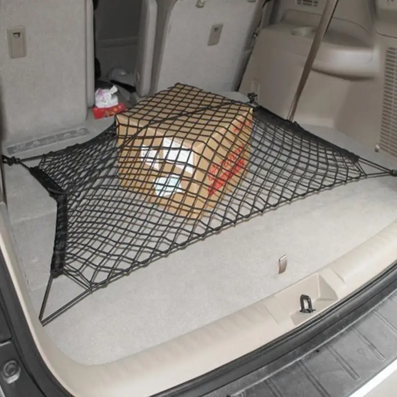 

70 x 70cm 4 Hooks Universal Car Trunk Luggage Storage Cargo Organizer Stowing Tidying Car Trunk Net Pocket Simple And Convenient