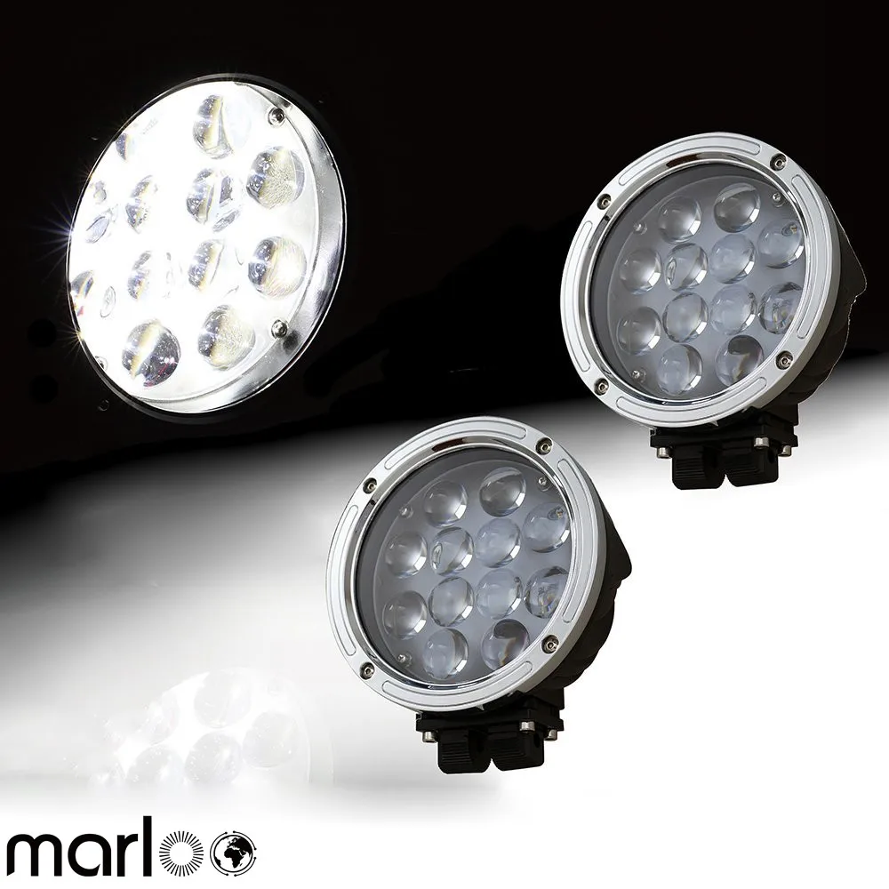 

Marloo 7 Inch LED Work Light 60W Round Spot Driving Light For 4X4 Offroad Jeep Hummer Truck Train Boat SUV ATV UTV ( 2 pack )