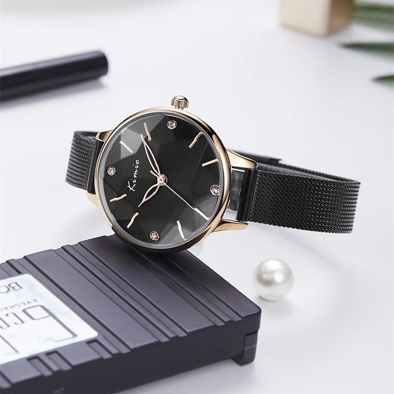 KIMIO Retro Mesh Stainless Steel Watch Women Big Dial Lady Watch For Woman Luxury Dress Elegant Women's Wrist Watch Rose Gold KIMIO Retro Mesh Stainless Steel Watch Women Big Dial Lady Watch For Woman Luxury Dress Elegant Women's Wrist Watch Rose Gold