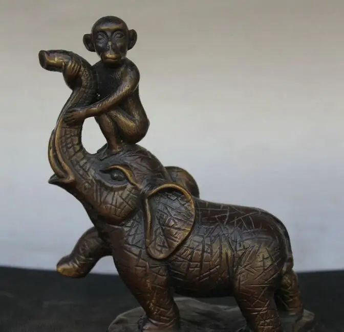 

Details about 6" Old Chinese Feng Shui Copper Zodiac Year Monkey Elephant Statue Sculpture