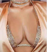 Multi Chains Breast font b Bra b font Jewelry Fashion Rhinestone Crystal Breast Sexy font b
