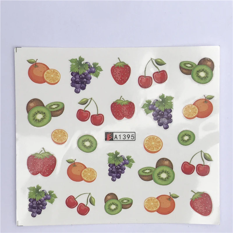 WUF 26 Styles Summer Fruit Strawberry Cherry Cake Ice Cream Nail Art Water Transfer Sticker Decor Slider Decal Manicure