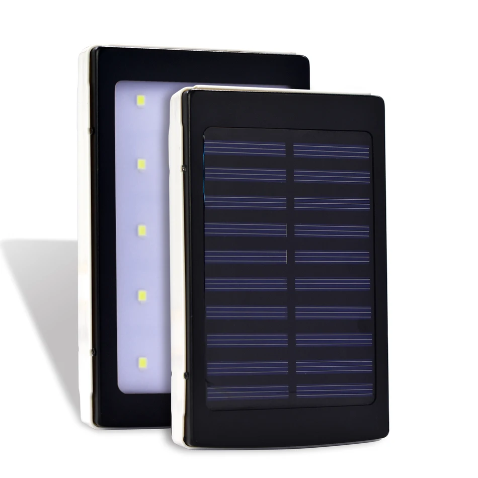 

NEW 20 Pieces LED Lamps 10000mAh Solar Power Bank Power Bank External Battery Power Charger for Smart Mobile Phones for iPhone