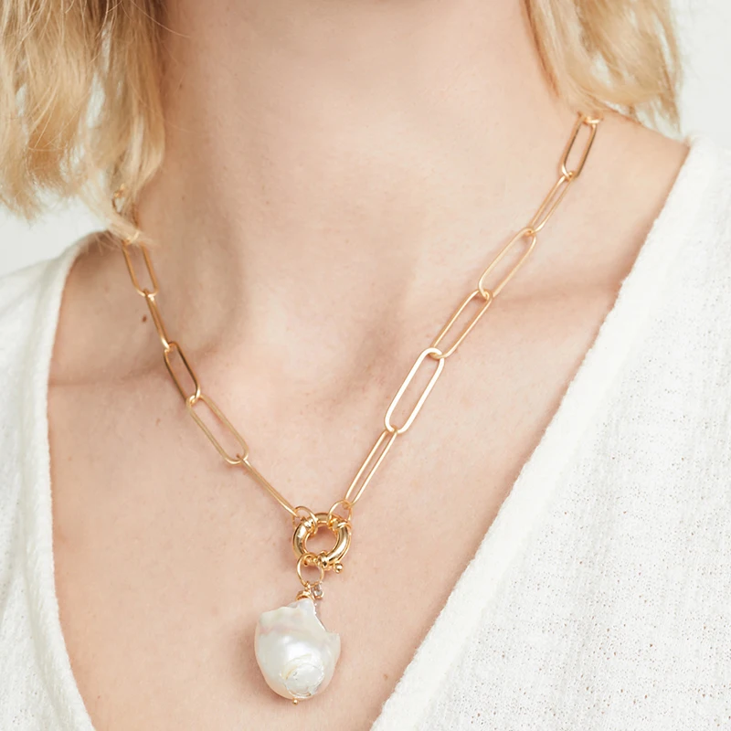 Лучший друг vsco девушка collares de moda цепочка культивированный настоящий натуральный жемчуг пресноводный жемчуг кулон бритва ожерелье для женщин
