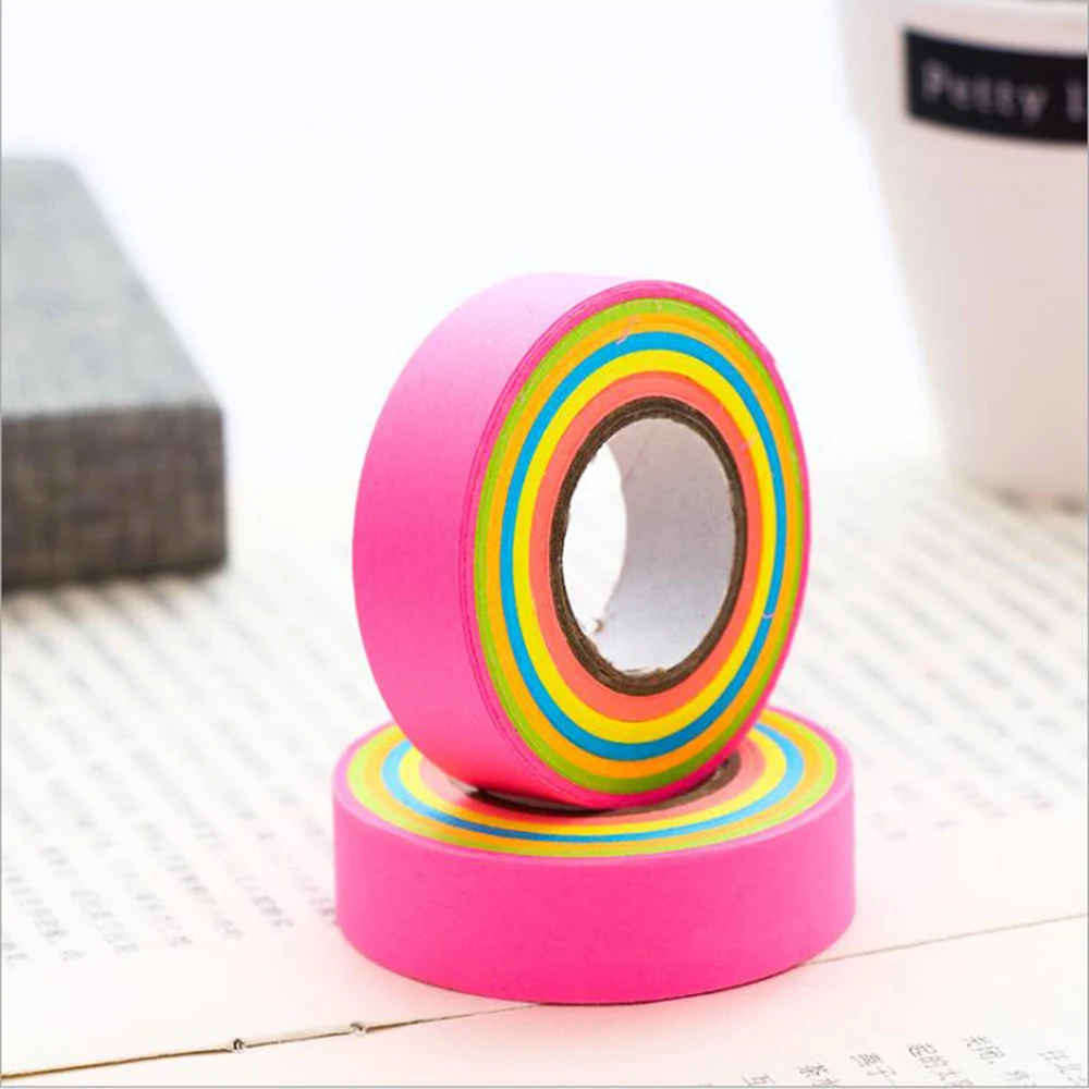 2 Pieces/Set 15*150mm Colored Paper Tape School Student Handwroking