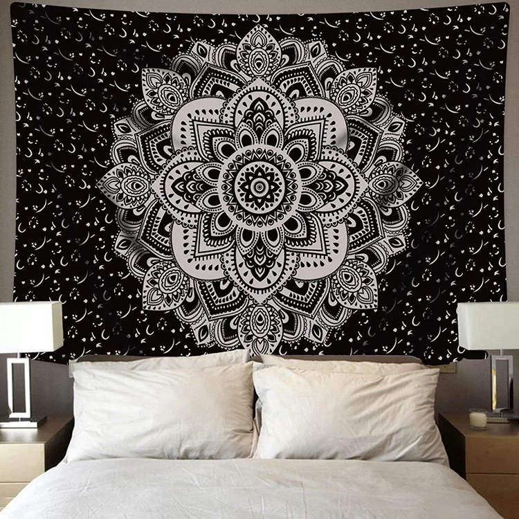 

Mandala Series Printed Home Tapestries Blue Black Geometric Wall Decoration Beach Towel Beach Tapestries