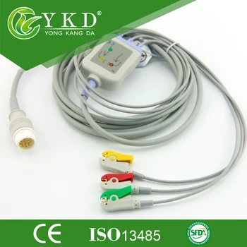 

Mindray PM 7000 8000 9000 MEC-1000 ECG cable with clip 3 leads