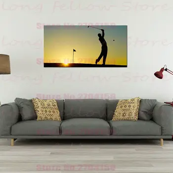 

Sunset Golf Silhouette Large Poster Giclee Print Sport Picture for Gym Bar Office Home Decor Drop Shipping