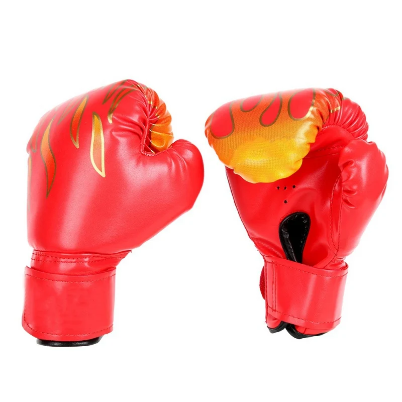 Новые дети фитнес для взрослых спортивный бокс перчатки пламени печати уплотнительные подкладки Combat кикбоксинг Футболка с принтом Муай Тай Training