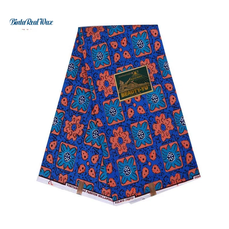 

2019 Ankara African 100%Polyester Wax Prints Fabric Red New Hollandais Wax High Quality 6 yards Fabric for Wedding Dress PL810