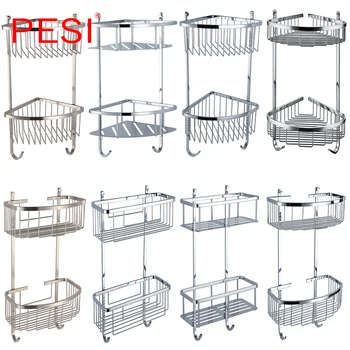 

Double Caddy Corner Shower Basket Stainless Steel Bathroom Shelves Shower Organizer Rustproof,Wall Mounted,Brushed or Mirror.