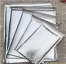 50pcs Silver aluminium foil bubble mailer bags Large Storage Bag bubble padded envelope shipping bag