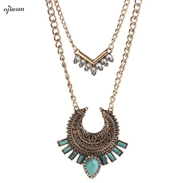 Multi Layered Necklace Hippie Indian Native American