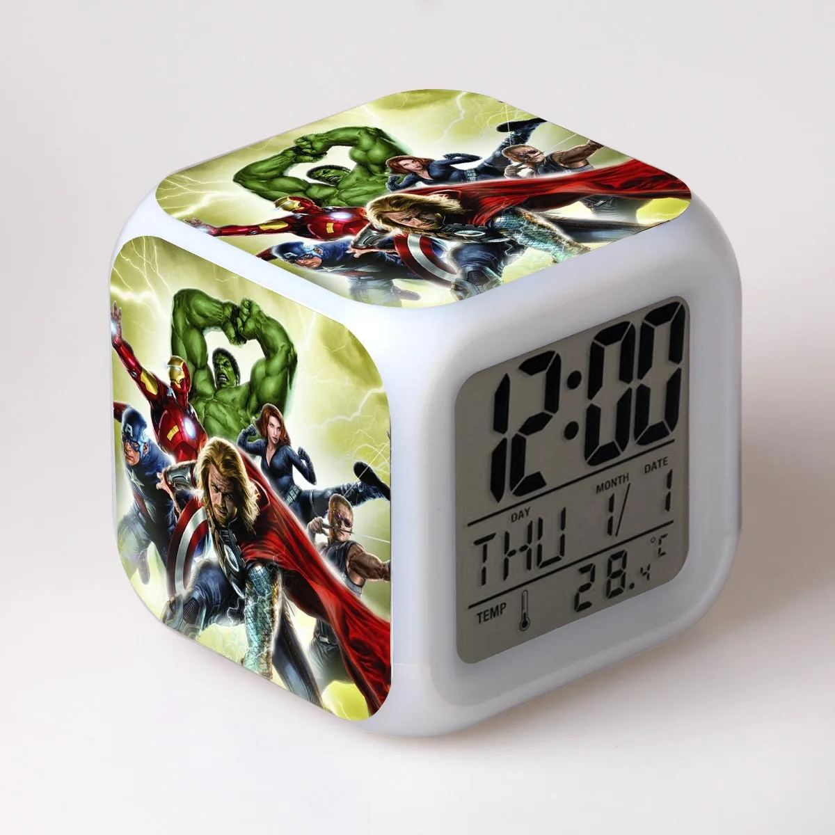 Капитан Америка Детский будильник игрушки цифровые часы настольные электронные reloj despertador Мультфильм светодиодные часы вечерние подарок на день рождения - Цвет: 19