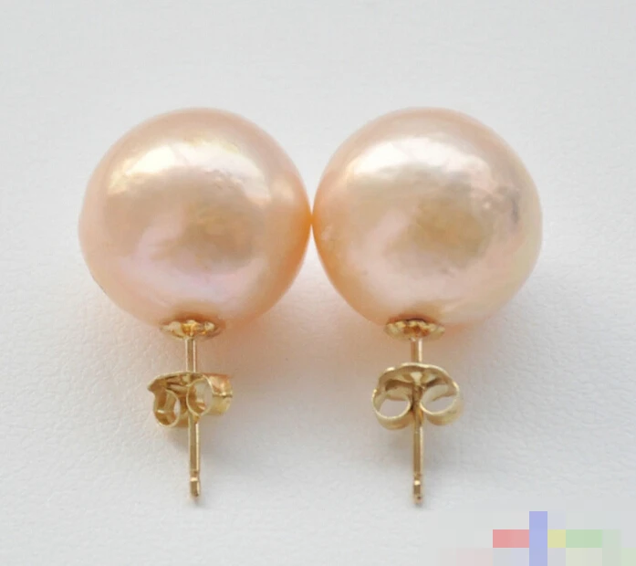 

hot sell new - free shipping 12752 PINK ALMOST ROUND Edison PEARL STUD EARRING
