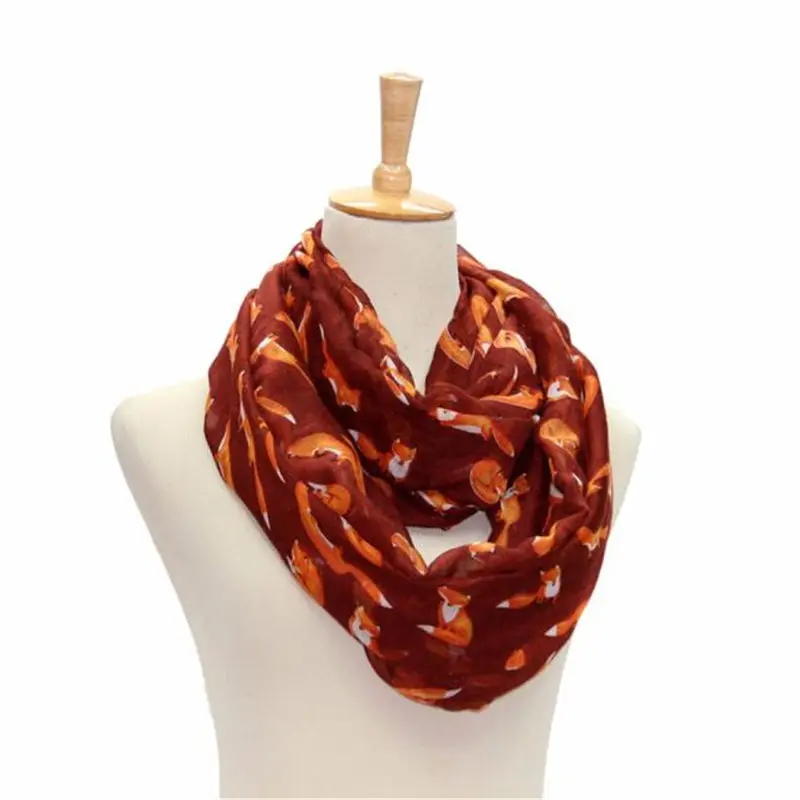  Women Ladies Fox Pattern Print Voile Wrap Shawl handkerchief women's scarves handkerchief hijab scarf 40FE278